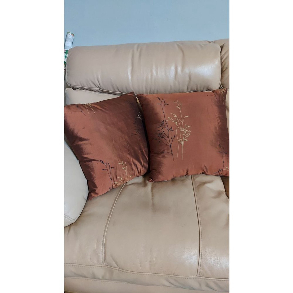 Pier 1 Copper Metallic Embossed Accent Throw Pillow 16x16